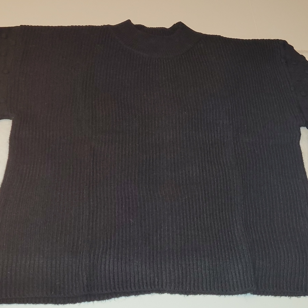 NWT Vince Camuto Clip Dots Long Sleeve Pullover Mock Neck Sweater Wm's Black XL - Picture 5 of 15